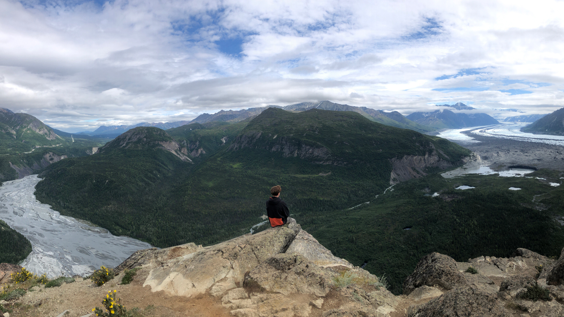 student overlooking Denali National Park in Alaska